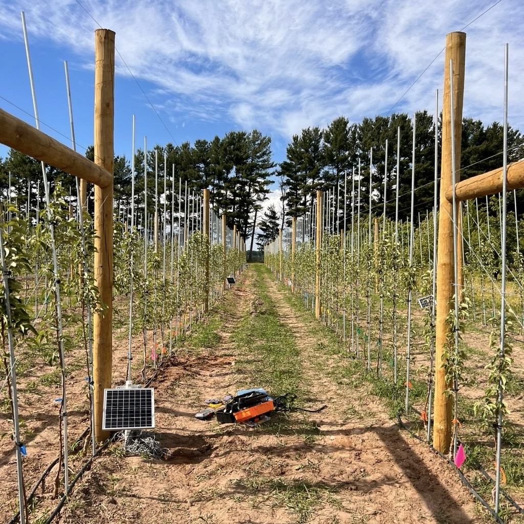 IoT sensor installation at MSU Northwest Michigan Horticultural Research Station